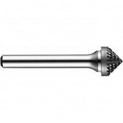 Precision Twist Drill - 1/4" Cut Diam, 1/4" Shank Diam, Carbide Double Cut Tree Burr with Radius - Best Tool & Supply