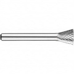 Precision Twist Drill - 5/8" Cut Diam, 1/4" Shank Diam, Carbide Double Cut Inverted Cone Burr - Best Tool & Supply