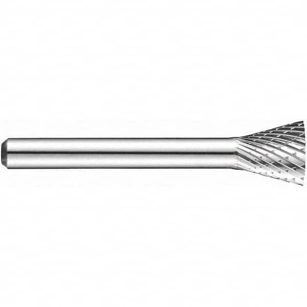 Precision Twist Drill - 3/8" Cut Diam, 1/4" Shank Diam, Carbide Double Cut Inverted Cone Burr - Best Tool & Supply