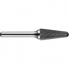 Precision Twist Drill - 1/4" Cut Diam, 1/4" Shank Diam, Carbide Double Cut Conical Radius End Burr - Best Tool & Supply