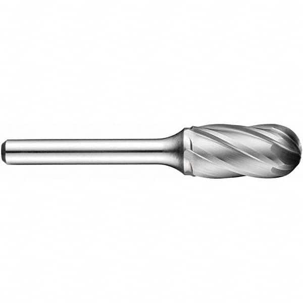 Precision Twist Drill - 1/2" Cut Diam, 1/4" Shank Diam, Carbide Aluma Cut Cylinder Ball End Burr - Best Tool & Supply