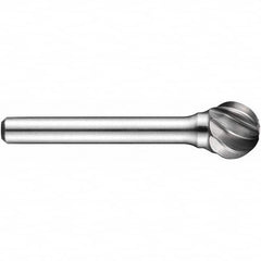 Precision Twist Drill - 3/8" Cut Diam, 1/4" Shank Diam, Carbide Aluma Cut Ball Burr - Best Tool & Supply