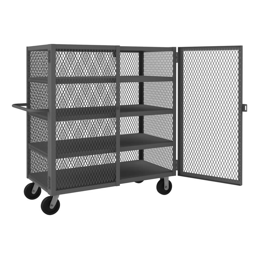 Steel Mesh Security Truck: 2,000 lb Capacity, 4 Shelf 54-1/2″ Long, 26″ Wide, 56-7/16″ High