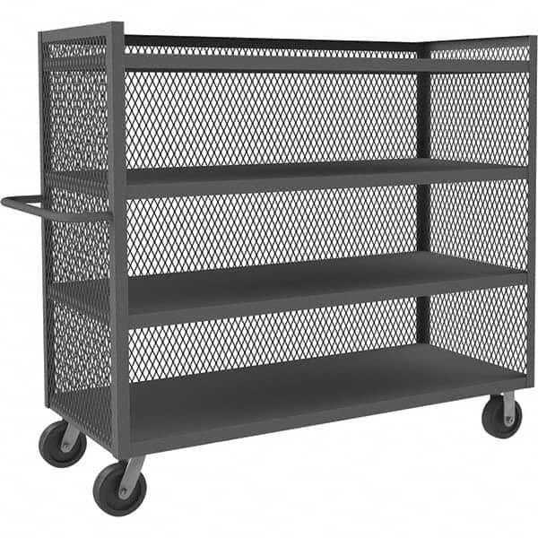 Durham - 3,000 Lb Capacity 4-Shelf 3-Sided Mesh Truck - Best Tool & Supply