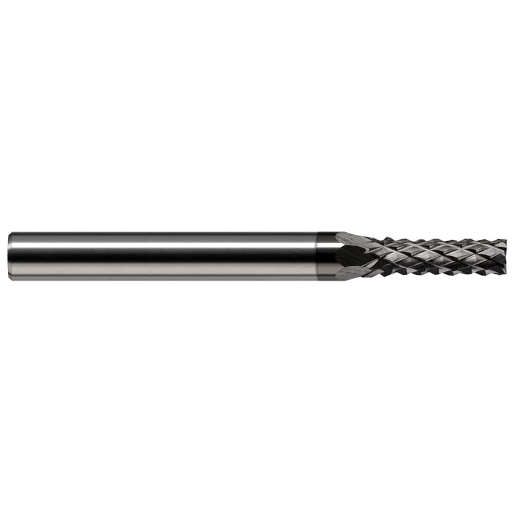 Harvey Tool - 3/32" Diam, 0.279" LOC, 1/8" Shank Diam, 7-Flute Burr-End Diamond-Pattern Router Bit