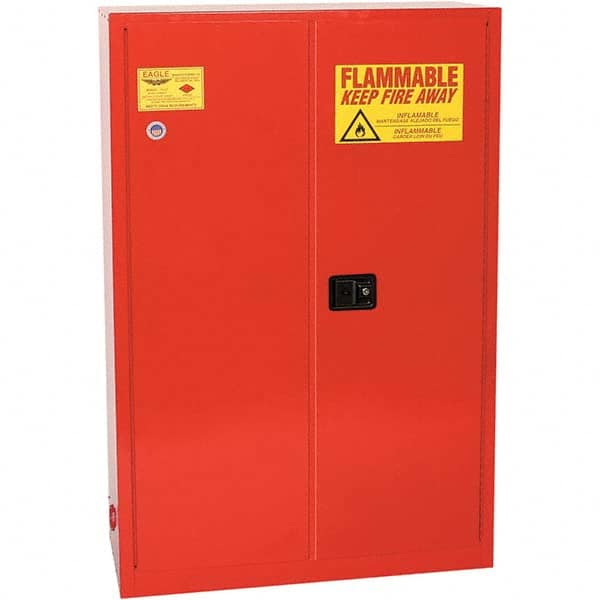 Eagle - Safety Cabinets Hazardous Chemical Type: Flammable and Combustible Liquids Color: Red - Best Tool & Supply