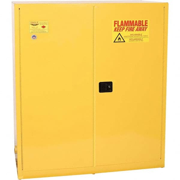 Eagle - Safety Cabinets Hazardous Chemical Type: Flammable and Combustible Liquids Color: Yellow - Best Tool & Supply