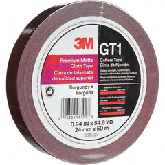 3M - 50m x 24mm x 11 mil Burgundy Cotton Cloth Gaffers Tape - Best Tool & Supply