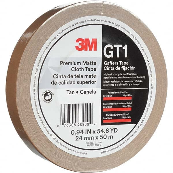 3M - 50m x 24mm x 11 mil Tan Cotton Cloth Gaffers Tape - Best Tool & Supply