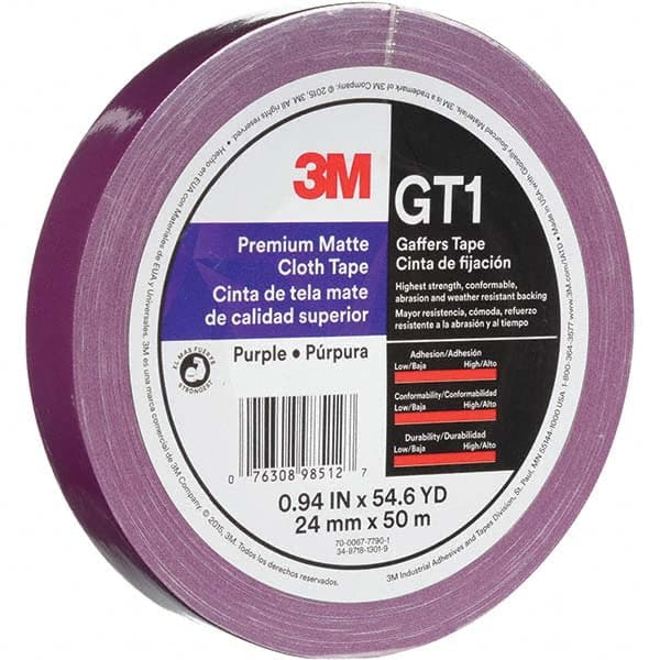 3M - 50m x 24mm x 11 mil Purple Cotton Cloth Gaffers Tape - Best Tool & Supply