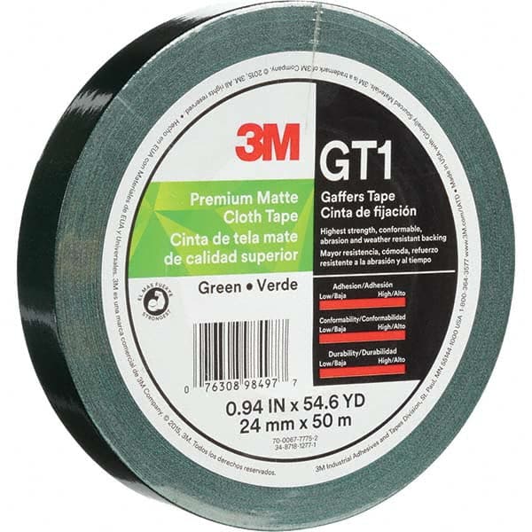 3M - 50m x 24mm x 11 mil Green Cotton Cloth Gaffers Tape - Best Tool & Supply