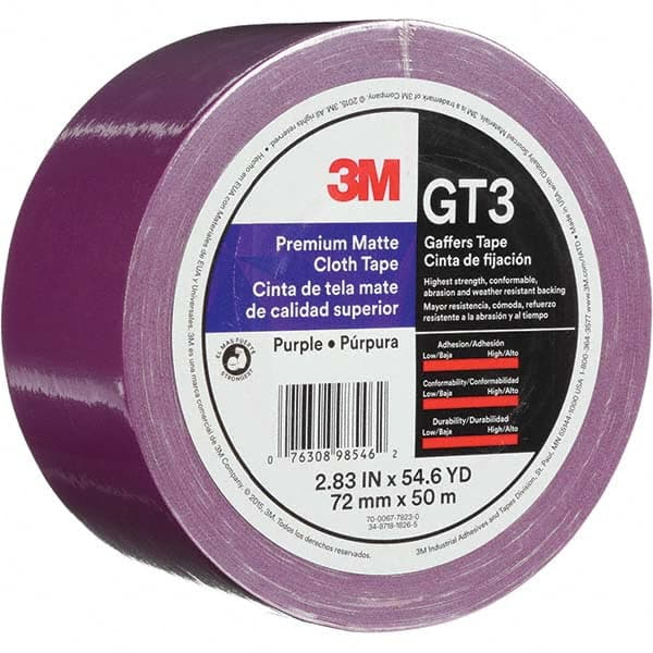 3M - 50m x 72mm x 11 mil Purple Cotton Cloth Gaffers Tape - Best Tool & Supply