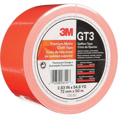 3M - 50m x 72mm x 11 mil Fluorescent Orange Cotton Cloth Gaffers Tape - Best Tool & Supply