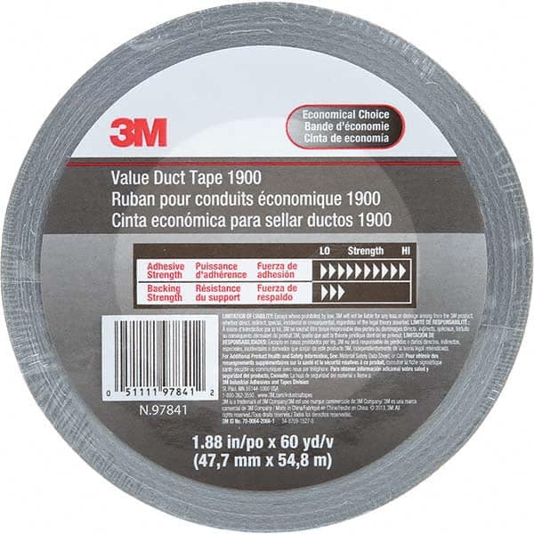 3M - 60 Yd x 1.88" x 5.8 mil Silver Polyethylene Cloth Duct Tape - Best Tool & Supply