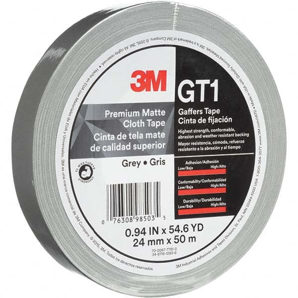 3M - 50m x 24mm x 11 mil Gray Cotton Cloth Gaffers Tape - Best Tool & Supply