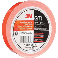 3M - 50m x 24mm x 11 mil Fluorescent Orange Cotton Cloth Gaffers Tape - Best Tool & Supply