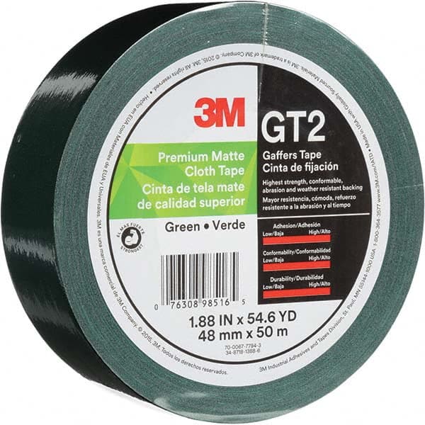 3M - 50m x 48mm x 11 mil Green Cotton Cloth Gaffers Tape - Best Tool & Supply