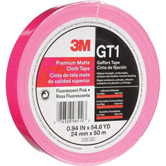 3M - 50m x 24mm x 11 mil Fluorescent Pink Cotton Cloth Gaffers Tape - Best Tool & Supply