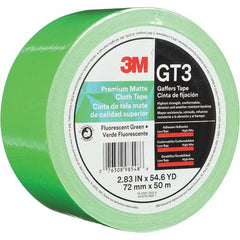 3M - 50m x 72mm x 11 mil Fluorescent Green Cotton Cloth Gaffers Tape - Best Tool & Supply