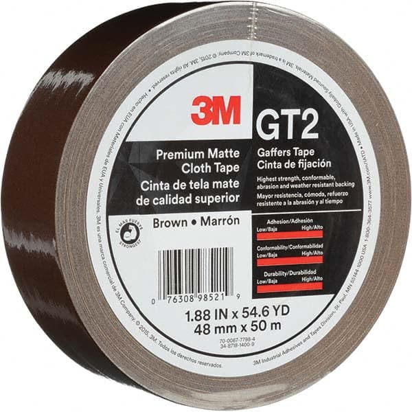 3M - 50m x 48mm x 11 mil Brown Cotton Cloth Gaffers Tape - Best Tool & Supply