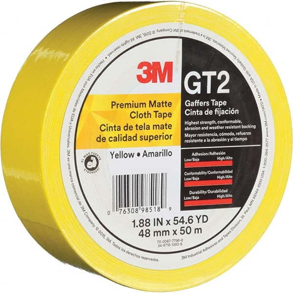 3M - 50m x 48mm x 11 mil Yellow Cotton Cloth Gaffers Tape - Best Tool & Supply