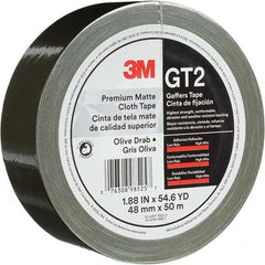 3M - 50m x 48mm x 11 mil Olive Green Cotton Cloth Gaffers Tape - Best Tool & Supply