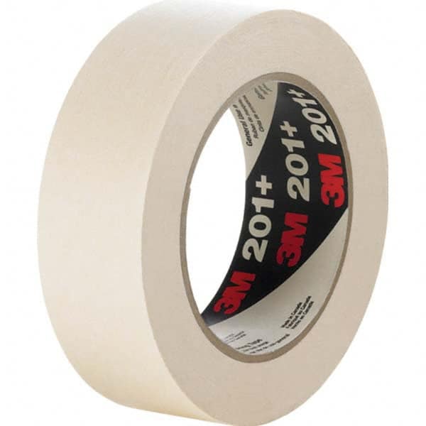 Masking Tape: 24 mm Wide, 55 m Long, 4.4 mil Thick, Tan Crepe Paper, Rubber Adhesive, 19 lb/in Tensile Strength