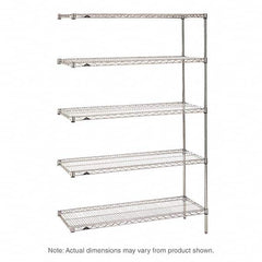 Metro - 2,000 Lb Capacity 5 Shelf Wire Shelving - Add-On Unit - Best Tool & Supply