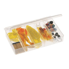 Small Parts Boxes & Organizers; Product Type: Compartment Box; Lock Type: Tension Latch; Width (Inch): 4; Number of Dividers: 8; Removable Dividers: No; Color: Clear; Features: 7 Fixed Compartments; Number Of Compartments: 7; Depth (Decimal Inch): 1.1300;