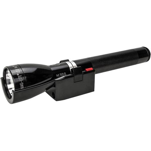 Handheld Flashlight: LED Anodized Aluminum, Black