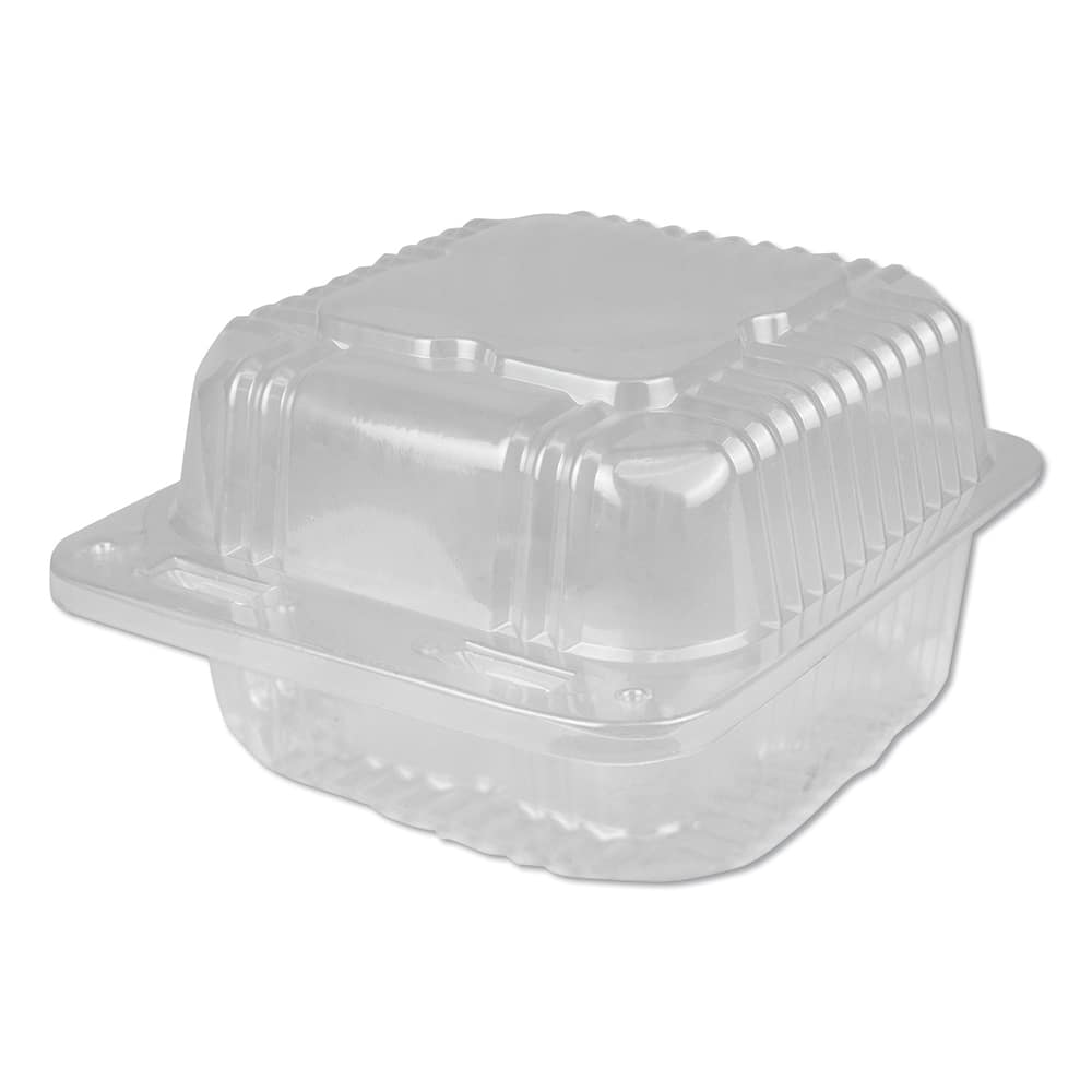 Durable Packaging - Food Containers; Type: Container ; Shape: Square ; Volume Range: Smaller than 64 oz. ; Height (Decimal Inch): 1.000000 ; Diameter/Width (Decimal Inch): 5.2500 ; Length (Decimal Inch): 5.6250 - Exact Industrial Supply