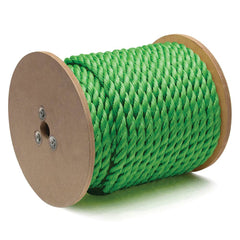 Mibro - Rope; Type: Twisted Rope ; Head/Holder Diameter (Inch): 3/4 ; Material: Polypropylene ; Load Capacity (Lb.): 1000.000 ; Maximum Length: 150.00 ; Color: Green - Exact Industrial Supply