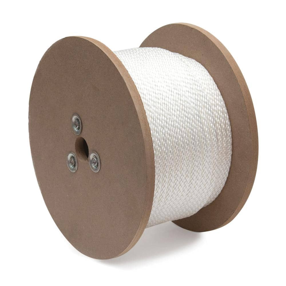 Mibro - Rope; Type: Smooth Braid ; Head/Holder Diameter (Inch): 5/16 ; Material: Nylon ; Load Capacity (Lb.): 215.000 ; Maximum Length: 200.00 ; Color: White - Exact Industrial Supply