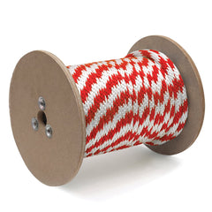 Mibro - Rope; Type: Solid Braid ; Head/Holder Diameter (Inch): 3/8 ; Material: Polypropylene ; Load Capacity (Lb.): 140.000 ; Maximum Length: 600.00 ; Color: Red/White - Exact Industrial Supply