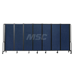 Office Cubicle Partition: 27″ OAW, 72″ OAH, Polyethylene Terephthalate & Steel, Blue