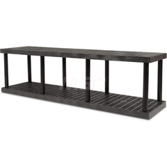 Plastic Shelving; Type: Fixed Shelving; Shelf Capacity (Lb.): 675; Width (Inch): 24; Height (Inch): 24.000000; Depth: 96; Number of Shelves: 1; Color: Black