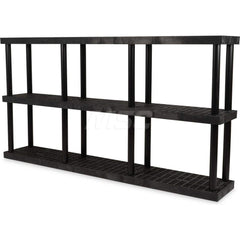 Plastic Shelving; Type: Fixed Shelving; Shelf Capacity (Lb.): 1350; Width (Inch): 16; Height (Inch): 51.000000; Depth: 96; Number of Shelves: 3; Color: Black