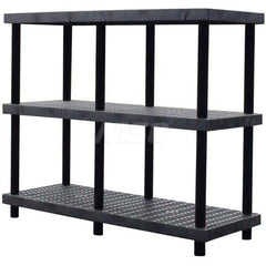 Plastic Shelving; Type: Raised Shelving; Shelf Capacity (Lb.): 1390; Width (Inch): 24; Height (Inch): 54.000000; Number of Shelves: 3; Color: Black