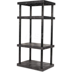 Plastic Shelving; Type: Adjustable Shelving; Shelf Capacity (Lb.): 1320; Width (Inch): 24; Height (Inch): 72.000000; Depth: 36; Number of Shelves: 4; Color: Black