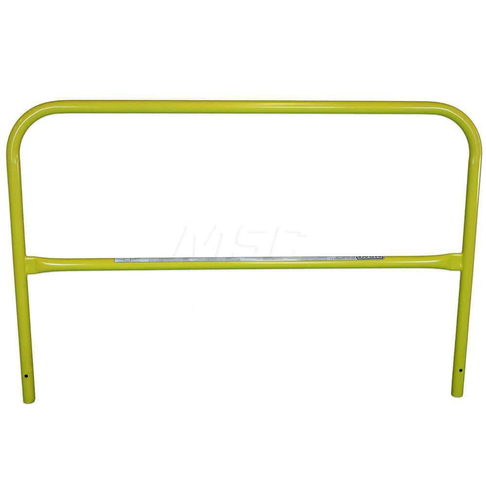 Heavy-Duty Guard Rail: Yellow, Painted, Steel 5″ Long, 42″ High, 2 Rails