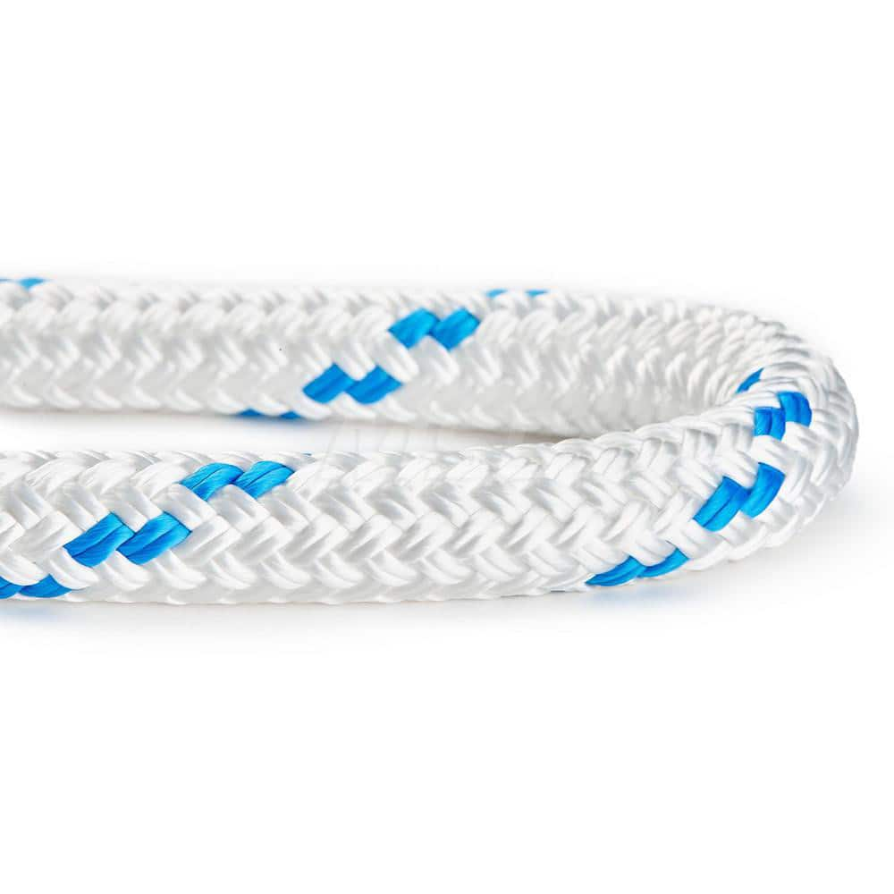 Rope; Rope Construction: Double Braid; Material: Polyester; Work Load Limit: 60; Color: White w/Green Tracer; Breaking Strength: 31000.000; Application: General Purpose; Cover Material: Polyester; Rope Strand Count: 16; Package Type: Reel