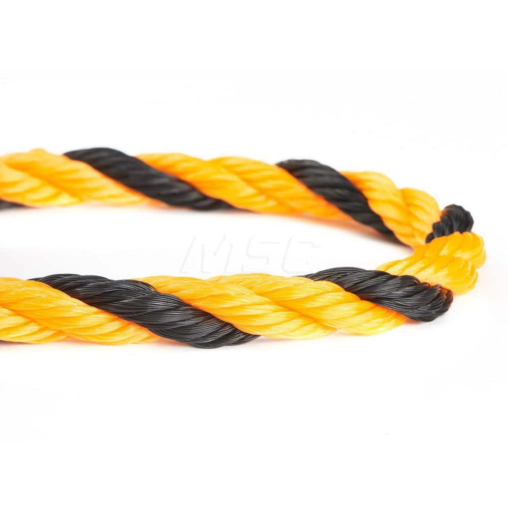 Rope; Rope Construction: 3 Strand Twisted; Material: Polypropylene; Work Load Limit: 60 lb; Color: Yellow; Maximum Temperature (F) ( - 0 Decimals): 330; Breaking Strength: 1615; Application: General Purpose; Rope Strand Count: 3; Package Type: Reel; Addit