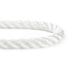 Rope; Rope Construction: 3 Strand Twisted; Material: Nylon; Work Load Limit: 60 lb; Color: White; Maximum Temperature (F) ( - 0 Decimals): 295; Breaking Strength: 7787; Application: General Purpose; Rope Strand Count: 3; Package Type: Reel; Additional Inf