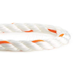 Rope; Rope Construction: 3 Strand Twisted; Material: Polyester; Polypropylene; Work Load Limit: 60 lb; Color: White; Orange; Maximum Temperature (F) ( - 0 Decimals): 330; Breaking Strength: 4055; Application: General Purpose; Rope Strand Count: 3; Package