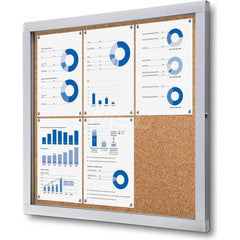 Cork Bulletin Boards; Style: Enclosed Bulletin Board; Color: Silver; Material: Aluminum; Cork; Width (Inch): 29; Material: Aluminum; Cork