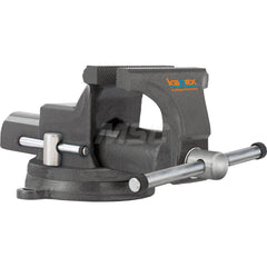 Bench Vise: 6″ Jaw Width, 7″ Jaw Opening, 3-1/2″ Throat Depth Swivel, Drop Forged Steel