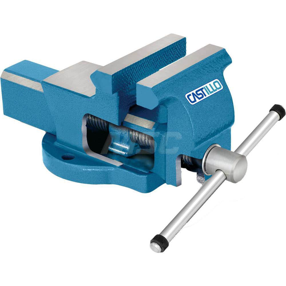 Bench Vise: 5″ Jaw Width, 6″ Jaw Opening, 2″ Throat Depth Swivel, Ductile Iron