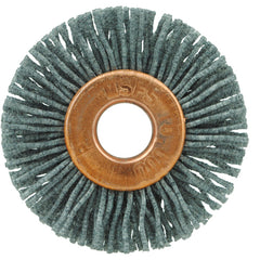 1-1/8″ Small Diameter Nylox Wheel Brush, .022/120SC Crimped Fill, 1/4″ Arbor Hole - Best Tool & Supply