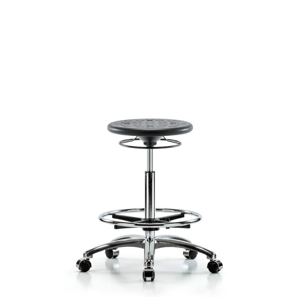 Lab Stool: Polyurethane, 25″ Seat Width, 25″ Seat Depth Round Height