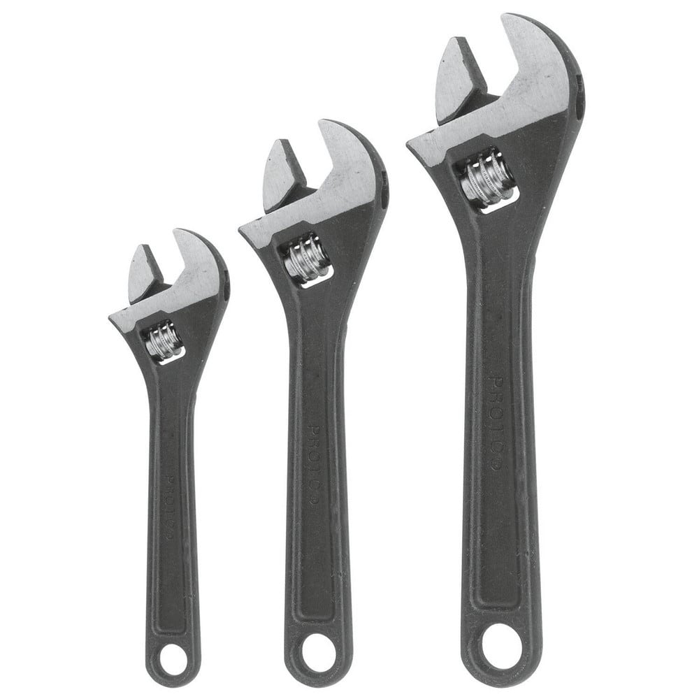 Wrench Sets; Set Type: Adjustable Wrench Set; System Of Measurement: Inch; Container Type: None; Wrench Size: 1-1/2 in; 1-1/5 in; 1-2/5 in; Material: Alloy Steel; Finish: Oxide; Black; Non-sparking: No; Corrosion-resistant: Yes; Ratcheting: No; Head Type: